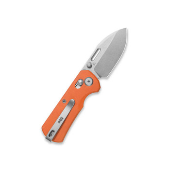 GEO Belluf Folding Knife Orange G10 Handle M390 Drop Point Plain Edge Stonewash Finish GEO2508D