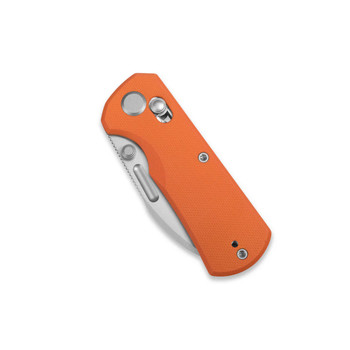 GEO Belluf Folding Knife Orange G10 Handle M390 Drop Point Plain Edge Stonewash Finish GEO2508D