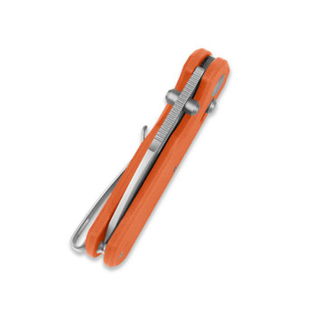 GEO Belluf Folding Knife Orange G10 Handle M390 Drop Point Plain Edge Stonewash Finish GEO2508D