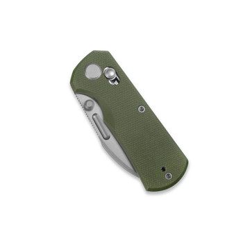 GEO Belluf Folding Knife Green G10 Handle M390 Drop Point Plain Edge Stonewash Finish GEO2508E