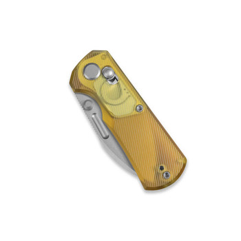 GEO Belluf Folding Knife Ultem Handle M390 Drop Point Plain Edge Stonewash Finish GEO2508G
