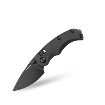 Real Steel Esca Folding Knife Full Black Handle 12C27 Plain Black Blade 7181BB