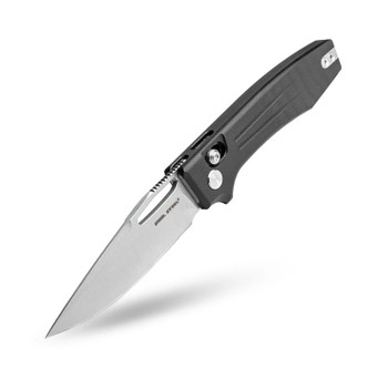 Real Steel Vena Folding Knife Black G10 Handle Nitro-V Drop Point Plain Edge Satin Finsih 7191SB