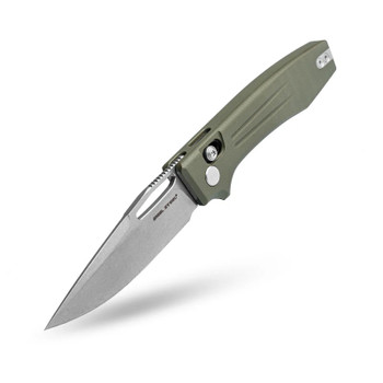 Real Steel Vena Folding Knife Green G10 Handle Nitro-V Drop Point Plain Edge Satin Finsih 7191SG