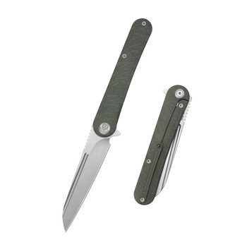 KTF☆アブ⭐︎ダイワ⭐︎オフセットカーボンハンドル85mm￼⭐︎F-11 KB Dandy Folding Knife Flame Titanium Handle S90V Sheepsfoot Plain