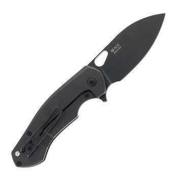 Giant Mouse ACE Biblio FL Blackout Folding Knife Black PVD Titanium Handle M390 Plain Edge Black PVD Finish