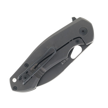 Giant Mouse ACE Biblio FL Blackout Folding Knife Black PVD Titanium Handle M390 Plain Edge Black PVD Finish