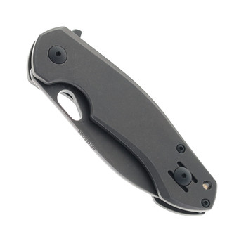 Giant Mouse ACE Biblio FL Blackout Folding Knife Black PVD Titanium Handle M390 Plain Edge Black PVD Finish