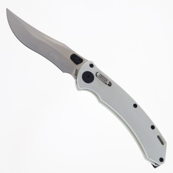 Meteor Knives Reaper Folding Knife White G10 Handle 4.3" XW-42 Blade LX06B