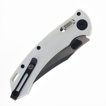 Meteor Knives Reaper Folding Knife White G10 Handle 4.3" XW-42 Blade LX06B