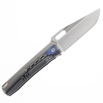 TwoSun Folding Knife Titanium/Timascus Inlay Handle M398 Plain Edge TS451-M398-TIMASCUS