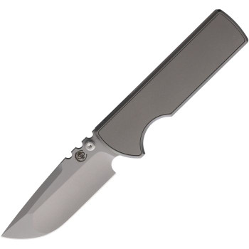 Chaves NTAK 229 Folding Knife Gray SW Ti Handle M390 Drop Point Plain CHAV14404