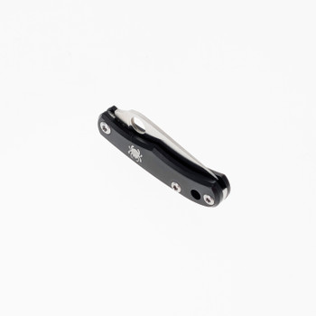 Spyderco Supreme Bug Key Chain Size Folding Knife Black Aluminum Handle Stainless Steel Plain Edge C133ALPBK