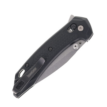 Kershaw Bonneville Folding Knife Black GFN Handle 14C28N Modified Clip Point Plain Edge Stonewash Finish 6000