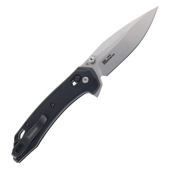 Kershaw Bonneville Folding Knife Black GFN Handle 14C28N Modified Clip Point Plain Edge Stonewash Finish 6000