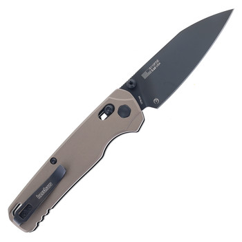 Kershaw Bel Air XL Folding Knife Flat Dark Earth Aluminum Handle CPM M4 Reverse Tanto Plain Edge Black PVD Finish 6110FDE