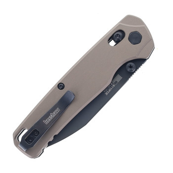 Kershaw Bel Air XL Folding Knife Flat Dark Earth Aluminum Handle CPM M4 Reverse Tanto Plain Edge Black PVD Finish 6110FDE