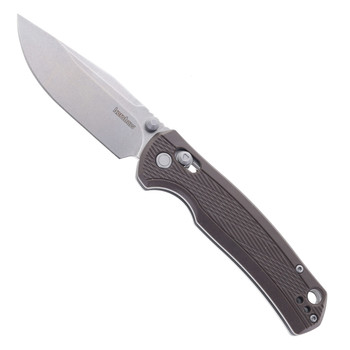Kershaw Maneuver Folding Knife Earth Brown GFN Handle 8Cr13MoV Clip Point Plain Edge Stonewash Finish 1438