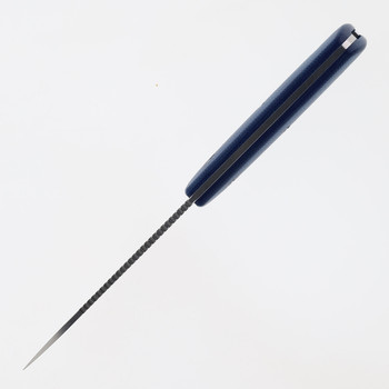 Straightline Knives Bigger Digger Fixed Blade Knife Blue Micarta Handle 3.7" 14C28N Blade BDG-BC