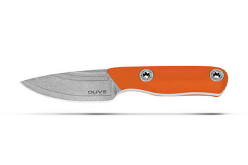 Olive Knives Venari Fixed Blade Knife Orange G10 Handle Elmax Drop Point Plain Edge Stonewash Finish