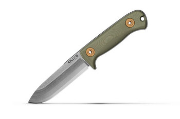 Olive Knives Arbor Fixed Blade Knife Green G10 Handle Elmax Drop Point Plain Edge Stonewash Finish