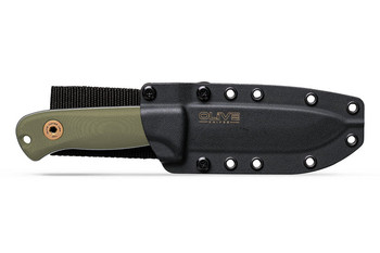 Olive Knives Arbor Fixed Blade Knife Green G10 Handle Elmax Drop Point Plain Edge Stonewash Finish