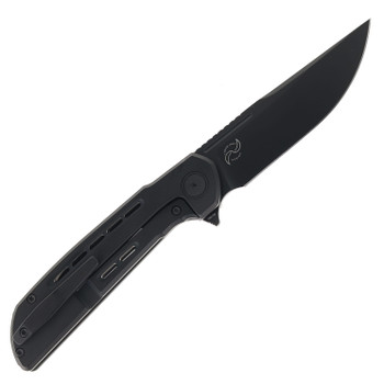 Reate Remedy Folding Knife Black PVD Titanium Handle Elmax Drop Point Plain Edge Satin Finish