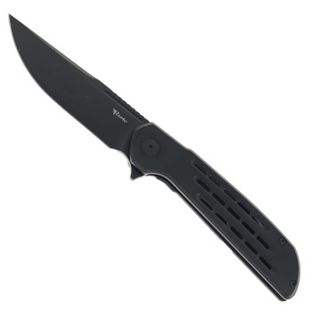 Reate Remedy Folding Knife Black PVD Titanium Handle Elmax Drop Point Plain Edge Satin Finish