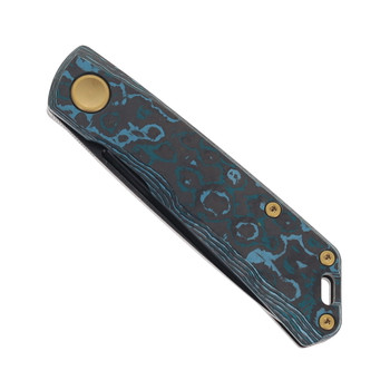 Real Steel Folding Knife Arctic Storm FatCarbon/Titanium Handle N690 Drop Point Plain Edge 7072FC9