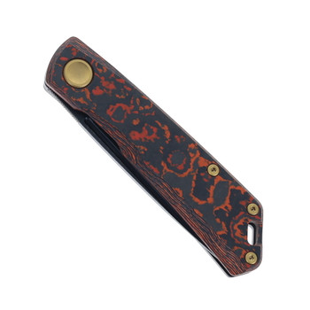 Real Steel Folding Knife Toxic Storm FatCarbon/Titanium Handle N690 Drop Point Plain Edge 7072FC8