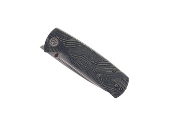 Open Box/Return Petrified Fish Mini Beluga   Pocket Knife Green Gmascus Handle 14C28N Plain Edge Sandblast Finish PF-P01 XGRDMP