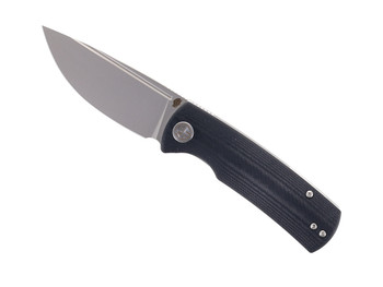 Open Box/ Return Petrified Fish Mini Beluga Folding Knife Black G10 Handle 14C28N Plain Black Blade Sandblast Finish PF-P01XDP