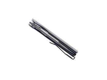 Open Box/ Return Petrified Fish Mini Beluga Folding Knife Black G10 Handle 14C28N Plain Black Blade Sandblast Finish PF-P01XDP