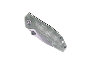 Open Box/Return Petrified Fish Havrog Green Micarta Handle Thumb Stud Liner Lock Pocket Knife K110 Stonwashed Blade PF-P04 GRMW
