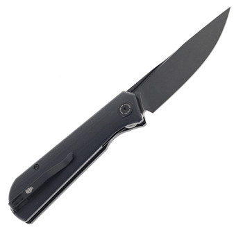 Copy of Petrified Fish P07-DDW Folding Knife Gray G10 Handle K110 Plain Edge Black Stonewash Blade