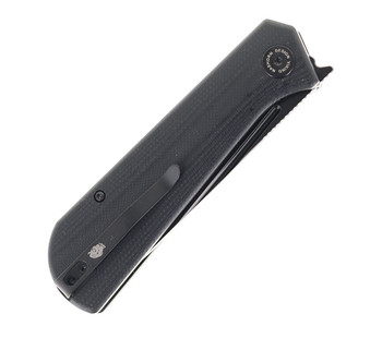 Copy of Petrified Fish P07-DDW Folding Knife Gray G10 Handle K110 Plain Edge Black Stonewash Blade