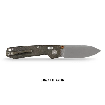 Vosteed Raccoon TiSlim Folding Knife Acid Washed Copper Titanium Handle Cross Bar Lock S35VN Blade A4508