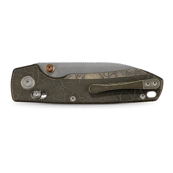 Vosteed Raccoon TiSlim Folding Knife Acid Washed Copper Titanium Handle Cross Bar Lock S35VN Blade A4508