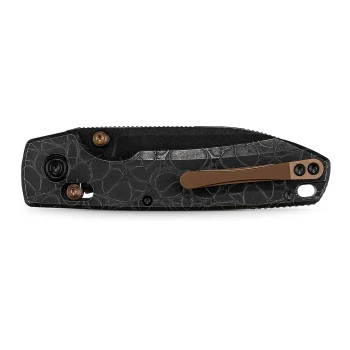 Vosteed Raccoon TiSlim Folding Knife Acid Washed Black Titanium Handle Cross Bar Lock Acid Washed S35VN Blade A4509