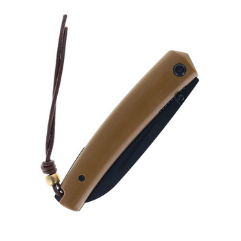 Open Box/Return Petrified Fish Folding Knife Brown G10 Handle 12C27N Plain Edge Darkwash Finish 719-BRDW