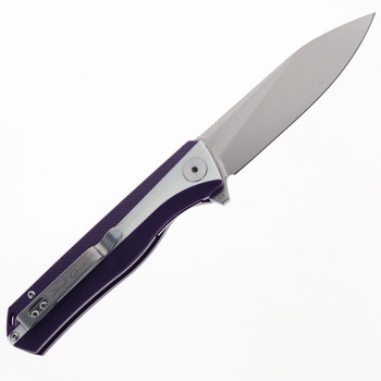 Open Box/Return Petrified Fish Folding Knife Purple/White G10 Handle D2 Plain Edge Stonewash Finish PF818-WPW