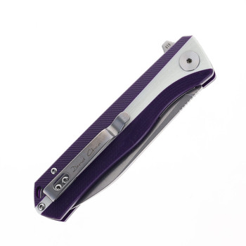 Open Box/Return Petrified Fish Folding Knife Purple/White G10 Handle D2 Plain Edge Stonewash Finish PF818-WPW