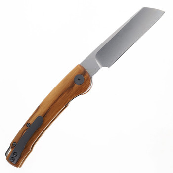 Open Box/Return Petrified Fish Scholar Pocket Knife Stonewashed 154CM Blade Olive Wood Handle PF-E04-WOW
