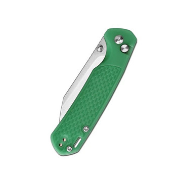 CJRB Pyrite-Light Folding Knife Dark Green to Light Green FRN Handle AR-RPM9 Wharncliffe Plain Edge Stonewash Finish J1945-DLG