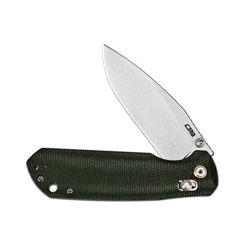 CJRB Mega Maximal Folding Knife Green Micarta Handle AR-RPM9 Drop Point Plain Edge Stonewash Finish J1954L-MGN