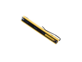 Open Box/ Returns Petrified Fish Mini Beluga Pocket Knife Yellow G10 Handle 14C28N Plain Edge Black Stonewash Finish PF-P01 XYW