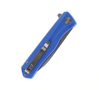 Open Box/ Return Petrified Fish Folding Knife Blue G10 Handle D2 Plain Edge Stonewash Finish PF818BW