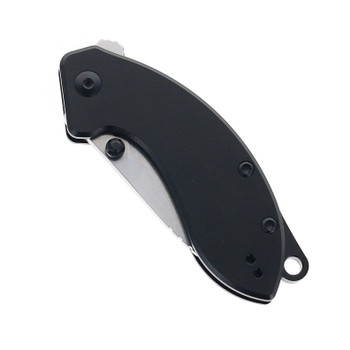 CJRB Folding Knife Black Aluminum Handle AR-RPM9 Spear Point Plain Edge Stonewash Finish J1971-BK
