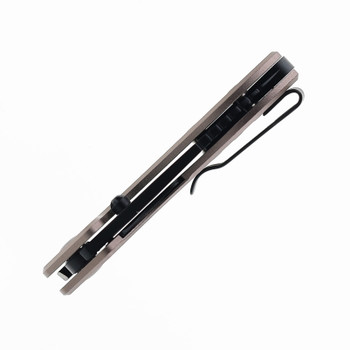 CJRB Folding Knife Champagne Aluminum Handle AR-RPM9 Spear Point Plain Edge Black Finish J1971-CP