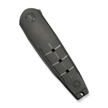 WE Hull Folding Knife Gray Titanium Handle M390 Drop Point Plain Edge Gray Stonewash Finish Limited WE24046-2